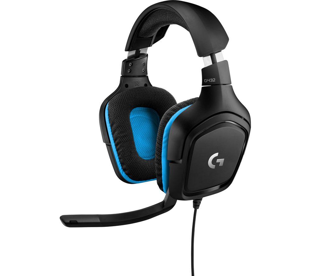 LOGITECH G432 7.1 Gaming Headset - Black & Blue