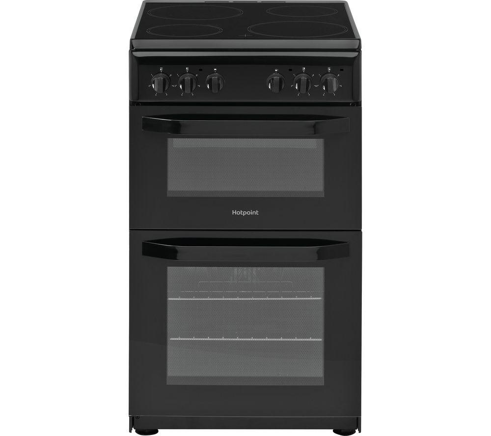 HOTPOINT Multiflow HD5V92KCB 50 cm Electric Ceramic Cooker - Black, Black