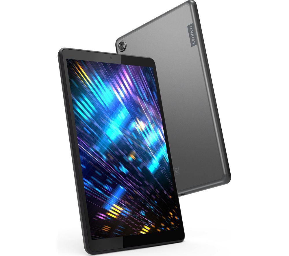 £119, LENOVO Tab M8 Tablet - 32 GB, Grey, Android 9.0 (Pie), HD Ready screen, 32 GB storage: Perfect for apps / photos / videos, Add more storage with a microSD card, Battery life: Up to 18 hours, Dolby speakers, 