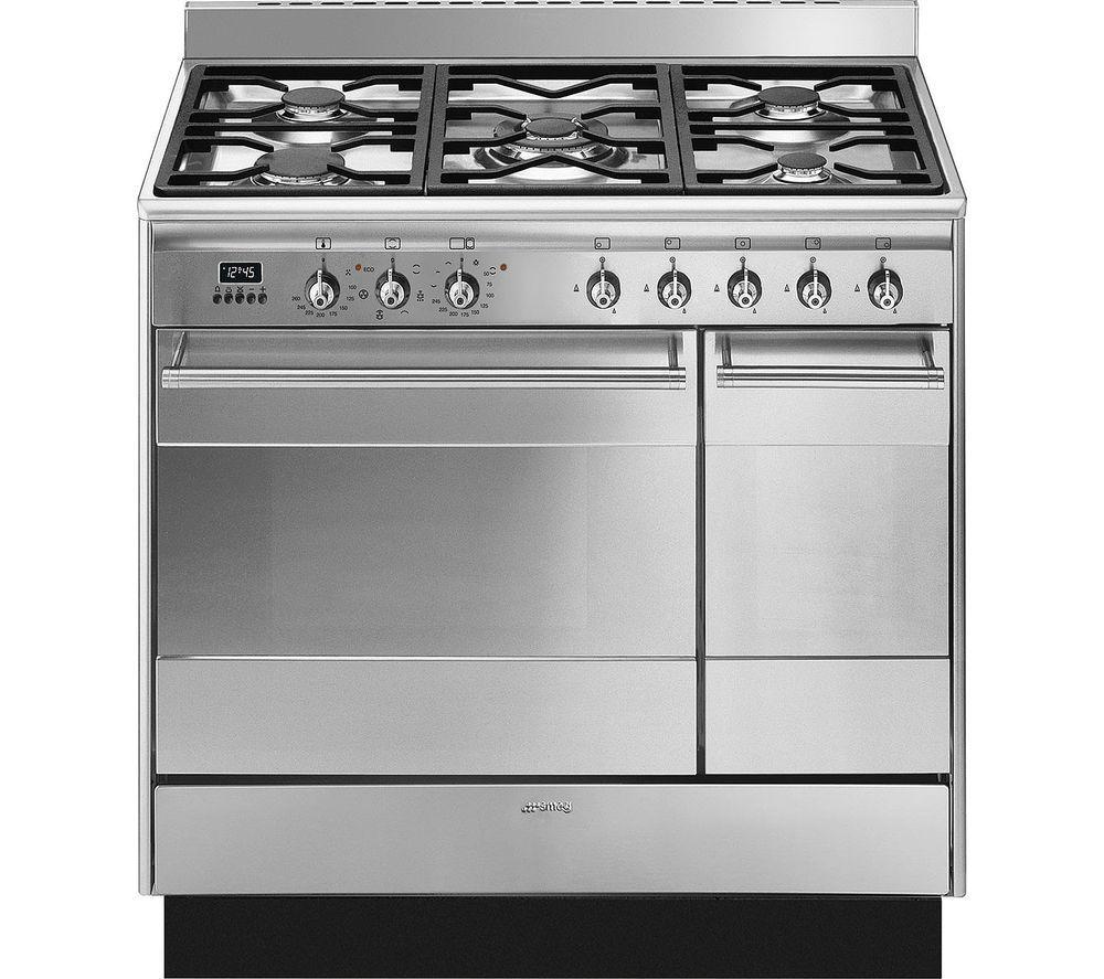 SMEG SUK92MX9-1 Concert 90 cm Dual Fuel Range Cooker - Stainless Steel