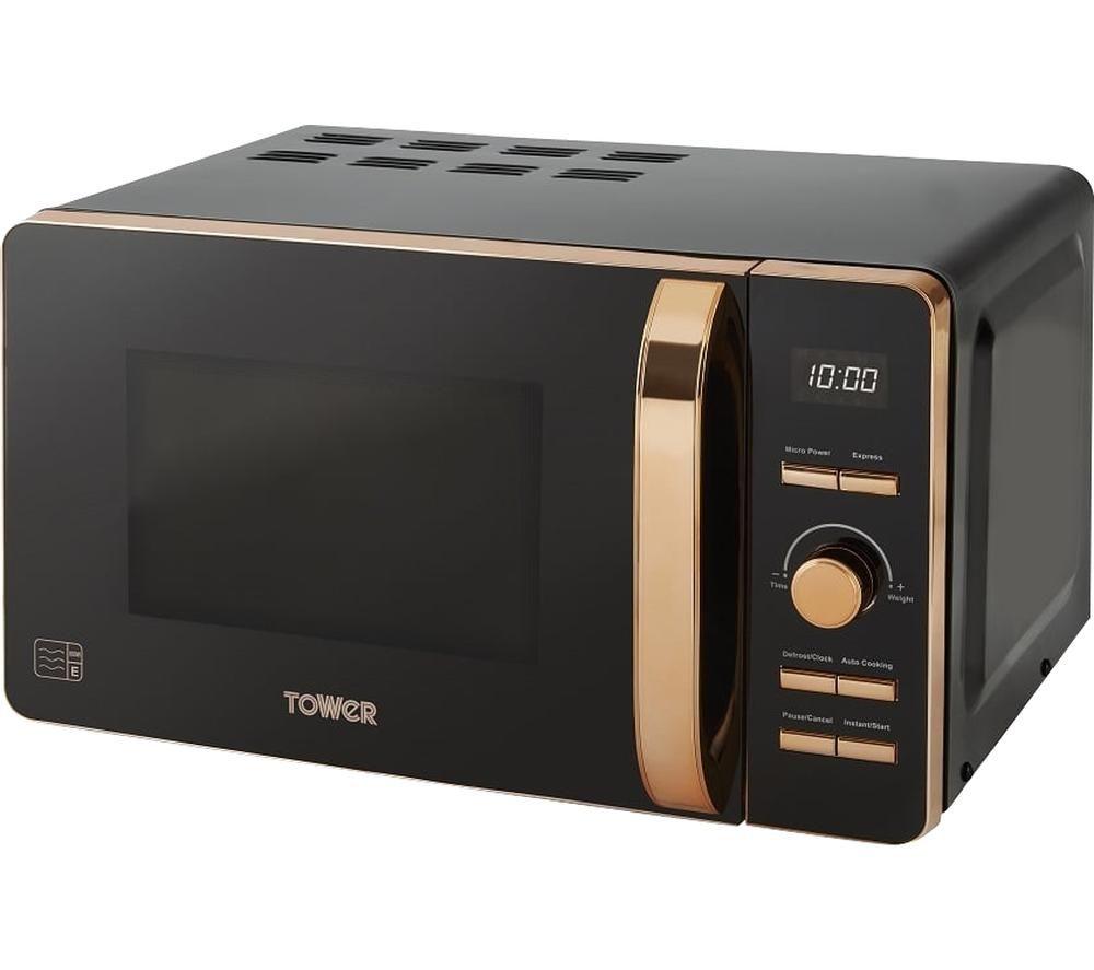 TOWER T24021 Solo Microwave - Black & Rose Gold, Pink,Black,Gold