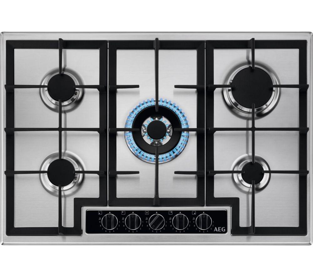 AEG HGB75420YM 75 cm Gas Hob - Stainless Steel