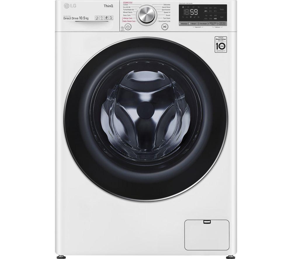 LG TurboWash with AI DD V7 F4V710WTSE WiFi-enabled 10.5 kg 1400 Spin Washing Machine - White, White