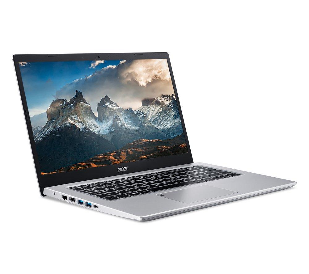 £329, ACER Aspire 5 A514-54 14inch Laptop - Intel® Core™ i3, 256 GB SSD, Silver, Windows 11, Intel® Core™ i3-1115G4 Processor, RAM: 4 GB / Storage: 256 GB SSD, Full HD screen, Battery life: Up to 10 hours, 