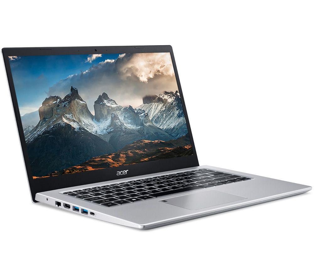 £399, ACER Aspire 5 A514-54 14inch Laptop - Intel® Core™ i3, 128 GB SSD, Silver, Free Upgrade to Windows 11, Intel® Core™ i3-1115G4 Processor, RAM: 4 GB / Storage: 128 GB SSD, Full HD screen, Battery life: Up to 10 hours, 