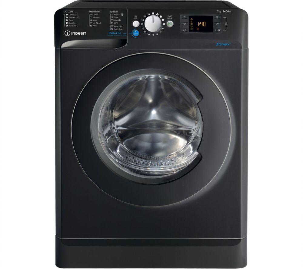 INDESIT Innex BWE 71452K UK N 7 kg 1400 Spin Washing Machine - Black, Black