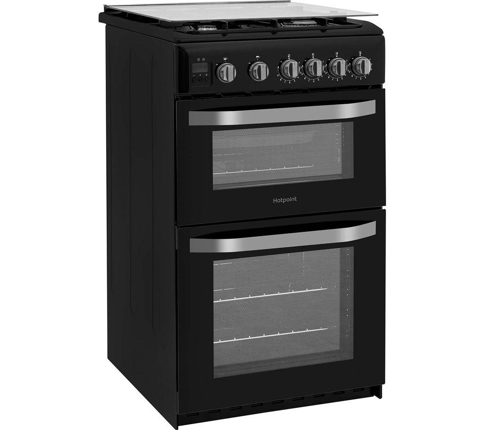 HOTPOINT HD5G00CCBK/UK 50 cm Gas Cooker - Black, Black