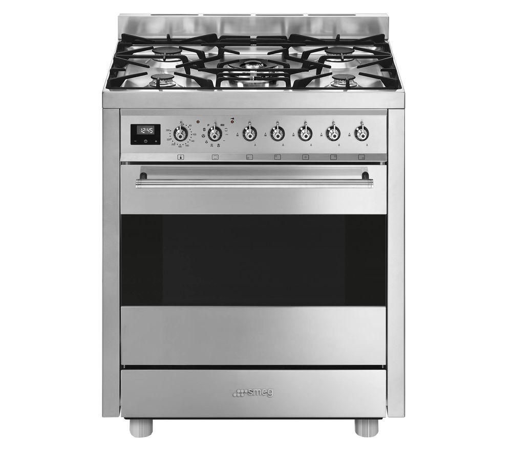 SMEG Symphony C7GPX9 70 cm Dual Fuel Cooker - Stainless Steel