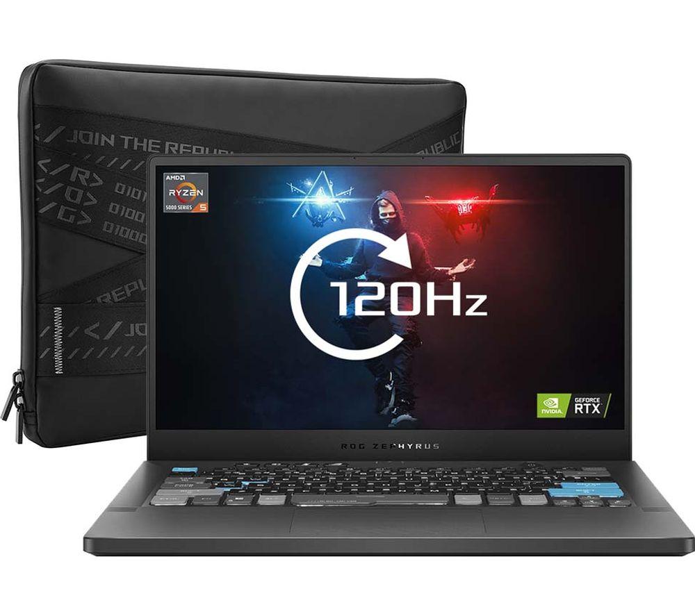 £1249, ASUS ROG Zephyrus G14 AW SE 14inch Gaming Laptop - AMD Ryzen 9, RTX 3050 Ti, 1 TB SSD, AMD Ryzen 9 5900HS Processor, RAM: 16 GB / Storage: 1 TB SSD, Graphics: NVIDIA GeForce RTX 3050 Ti 4 GB, 199 FPS when playing Fortnite at 1080p, Wide Quad HD screen / 120 Hz, Battery life: Up to 6 hours, 