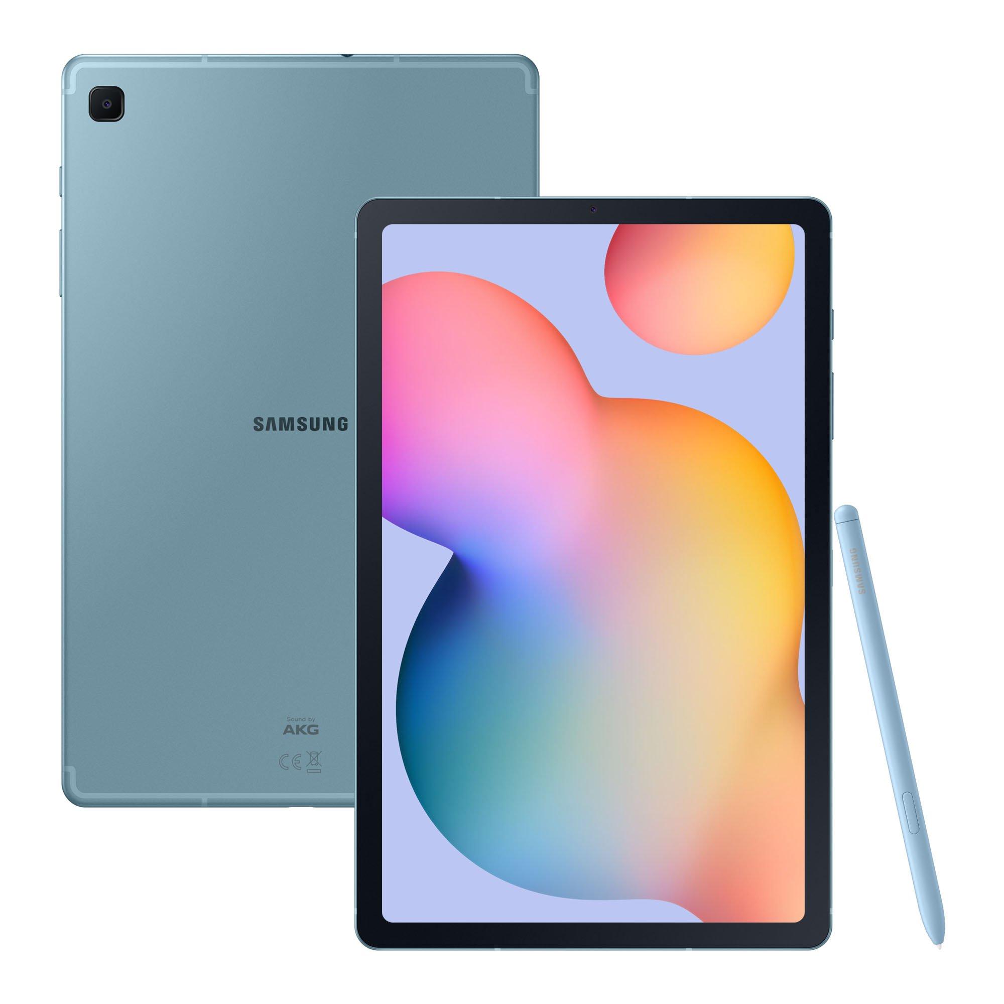 £329, SAMSUNG Galaxy Tab S6 Lite 10.4inch Tablet - 128 GB, Angora Blue, Android 10.0, Full HD screen, 128 GB storage: Perfect for saving pretty much everything, Add more storage with a microSD card, Battery life: Up to 13 hours, Dolby Atmos, 