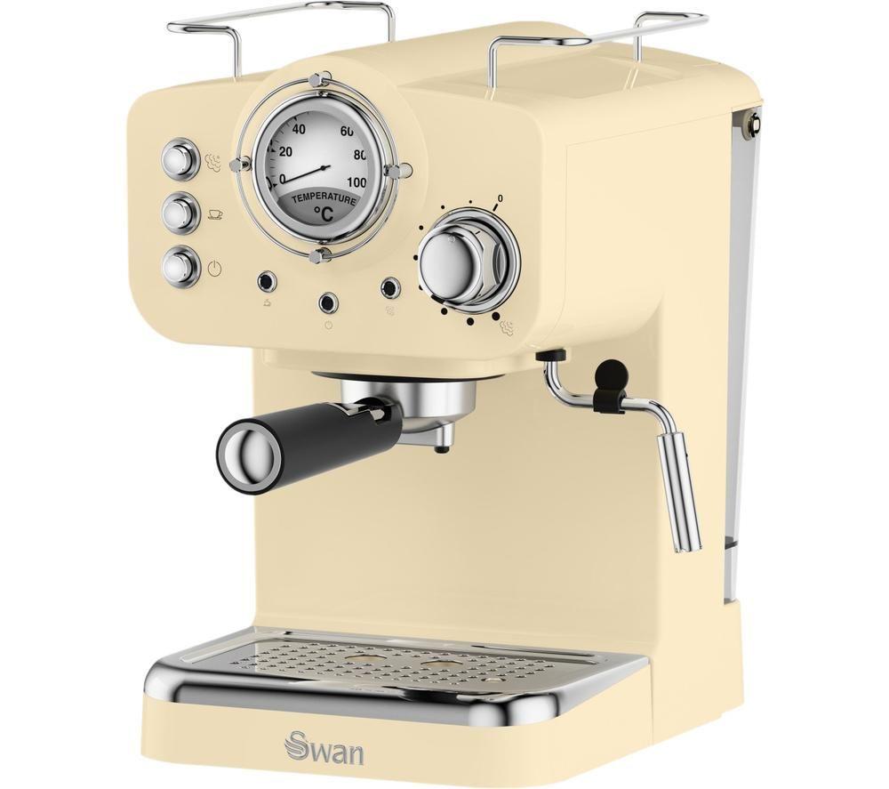 SWAN Retro Pump Espresso SK22110CN Coffee Machine - Cream, Cream