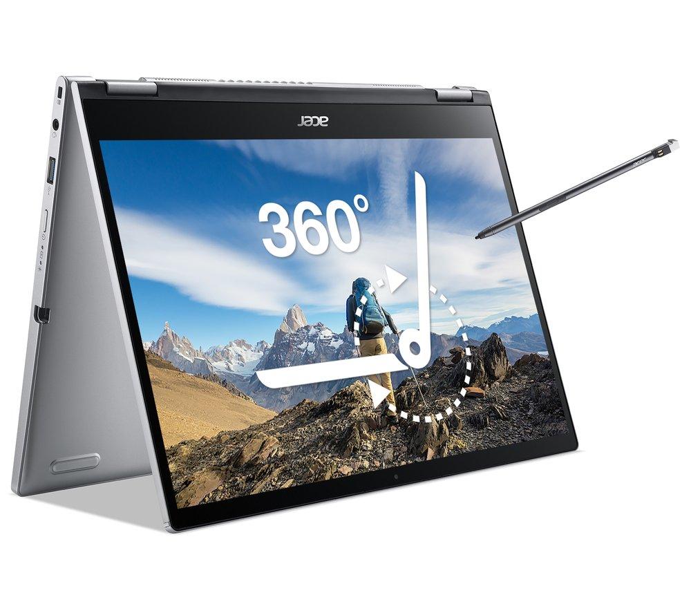 £749, ACER Spin 3 13.3inch 2 in 1 Laptop - Intel® Core™ i7, 512 GB SSD, Silver, Windows 11, Intel® Evo™ platform, Intel® Core™ i7-1165G7 Processor, RAM: 8 GB / Storage: 512 GB SSD, Quad HD touchscreen, Battery life: Up to 15 hours, 