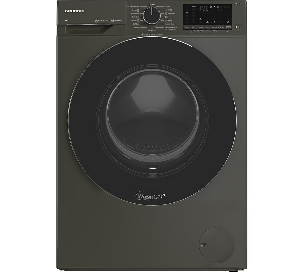 GRUNDIG FiberCatcher GW78941FG Bluetooth 9 kg 1400 Spin Washing Machine - Graphite, Silver/Grey