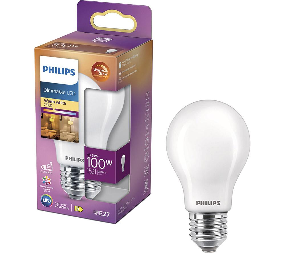PHILIPS Frosted LED Light Bulb - E27, Warm Glow