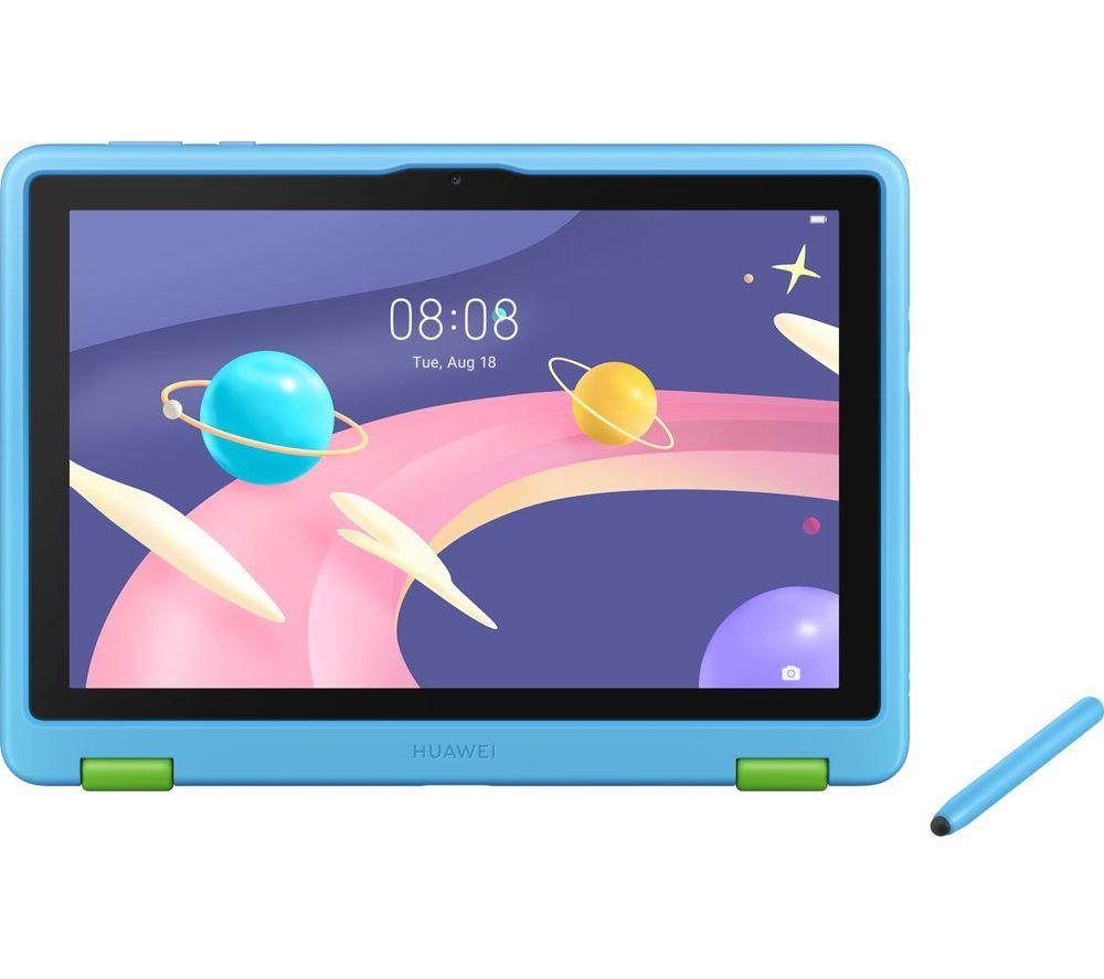 £129, HUAWEI MatePad T10 Kids Edition 9.7inch Tablet - 32 GB, Blue, Huawei Mobile Services may limit access to certain apps, EMUI 10.1, 32 GB storage: Perfect for apps / photos / videos, Add more storage with a microSD card, Battery life: Up to 10 hours, 