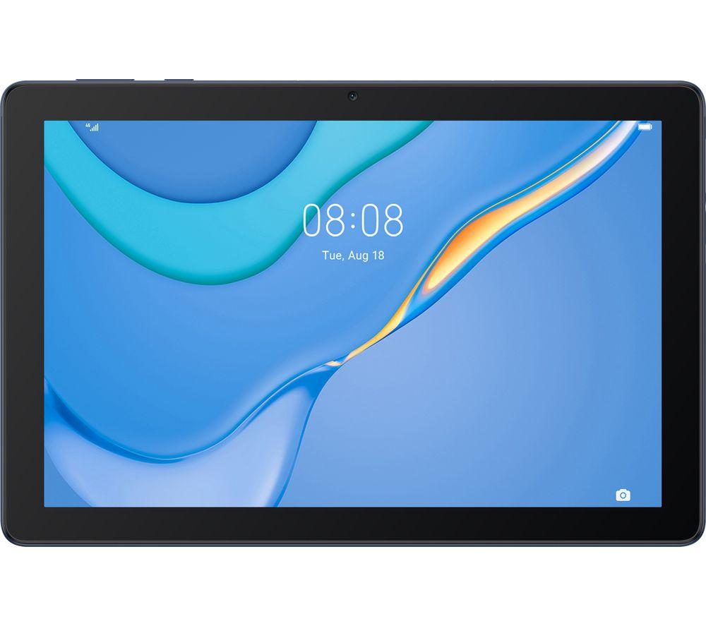 £99, HUAWEI MatePad T10 9.7inch Tablet - 32 GB, Blue, Huawei Mobile Services may limit access to certain apps, EMUI 10.1, 32 GB storage: Perfect for apps / photos / videos, Add more storage with a microSD card, Battery life: Up to 10 hours, 