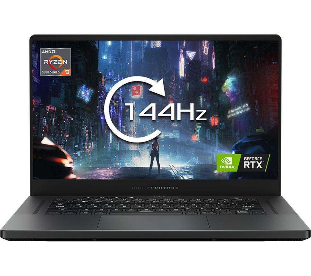£1879, ASUS ROG Zephyrus G15 15.6inch Gaming Laptop - AMD Ryzen 9, RTX 3080, 1 TB SSD, AMD Ryzen 9 5900HS Processor, RAM: 16 GB / Storage: 1 TB SSD, Graphics: NVIDIA GeForce RTX 3080 8 GB, 260 FPS when playing Fortnite at 1080p, Full HD screen / 144 Hz, Battery life: Up to 4 hours, 