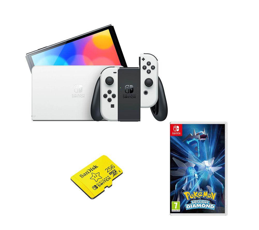 Buy Nintendo Switch Oled White Pokemon Brilliant Diamond Sandisk 256 Gb Memory Card Bundle Free Delivery Currys