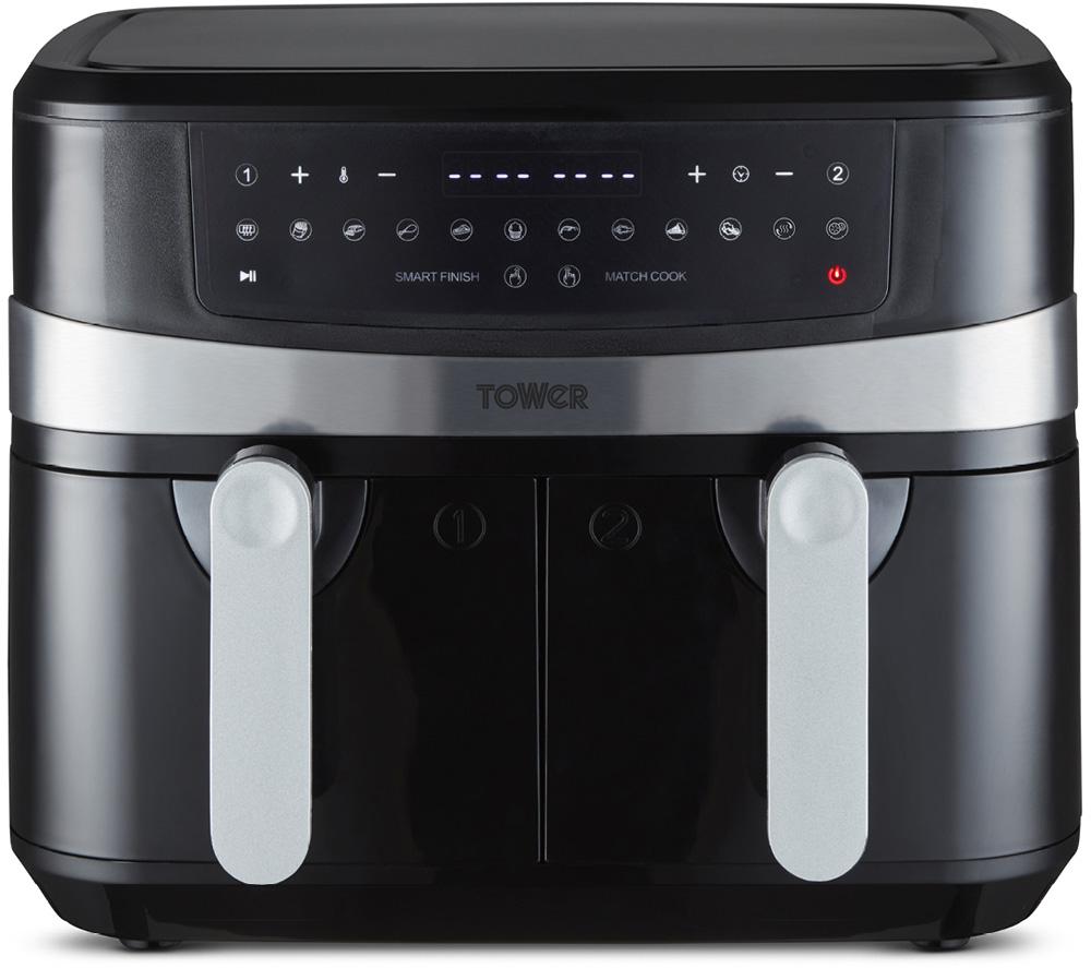 TOWER Vortx Dual Basket T17088 Air Fryer - Black, Black