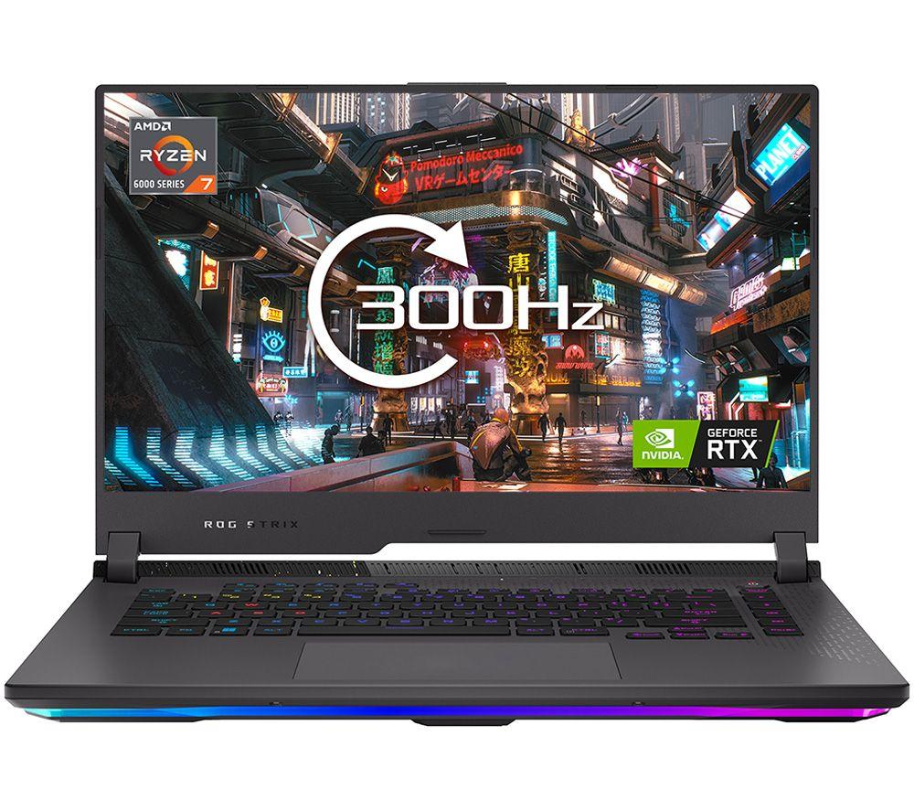 £1899, ASUS ROG STRIX G15 15.6inch Gaming Laptop - AMD Ryzen 7, RTX 3070 Ti, 1 TB SSD, AMD Ryzen 7 6800H Processor, RAM: 16 GB DDR5 / Storage: 1 TB SSD, Graphics: NVIDIA GeForce RTX 3070 Ti 8 GB, 268 FPS when playing Fortnite at 1080p, Full HD screen / 300 Hz, Battery life: Up to 8 hours, 