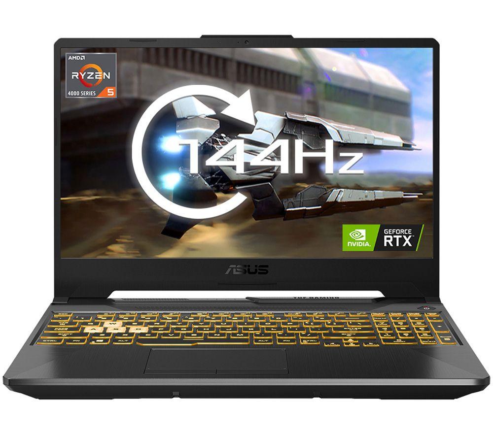 £799, ASUS TUF A15 15.6inch Gaming Laptop - AMD Ryzen 5, RTX 3050, 512 GB SSD, AMD Ryzen 5 4600H Processor, RAM: 8 GB / Storage: 512 GB SSD, Graphics: NVIDIA GeForce RTX 3050 4 GB, Full HD screen / 144 Hz, Battery life: Up to 4 hours, 