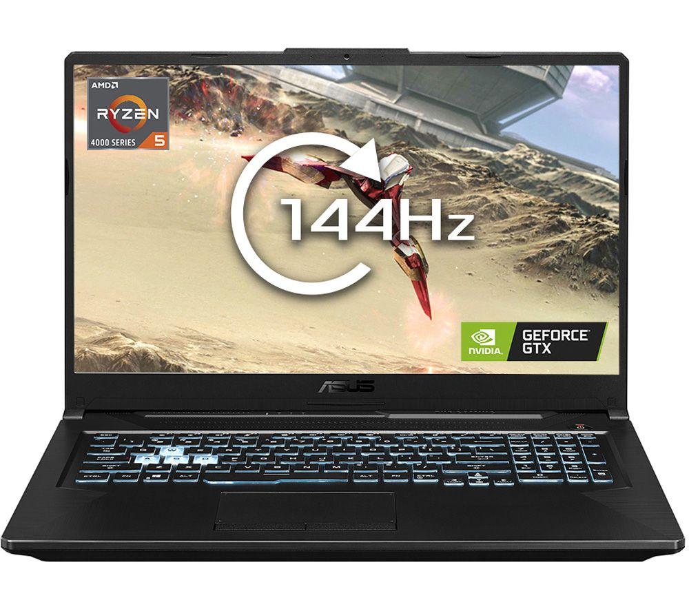 £699, ASUS TUF F17 17.3inch Gaming Laptop - AMD Ryzen 5, GTX 1650, 512 GB SSD, AMD Ryzen 5 4600H Processor, RAM: 8 GB / Storage: 512 GB SSD, Graphics: NVIDIA GeForce GTX 1650 4 GB, 170 FPS when playing Fortnite at 1080p, Full HD screen / 144 Hz, Battery life: Up to 4 hours, 