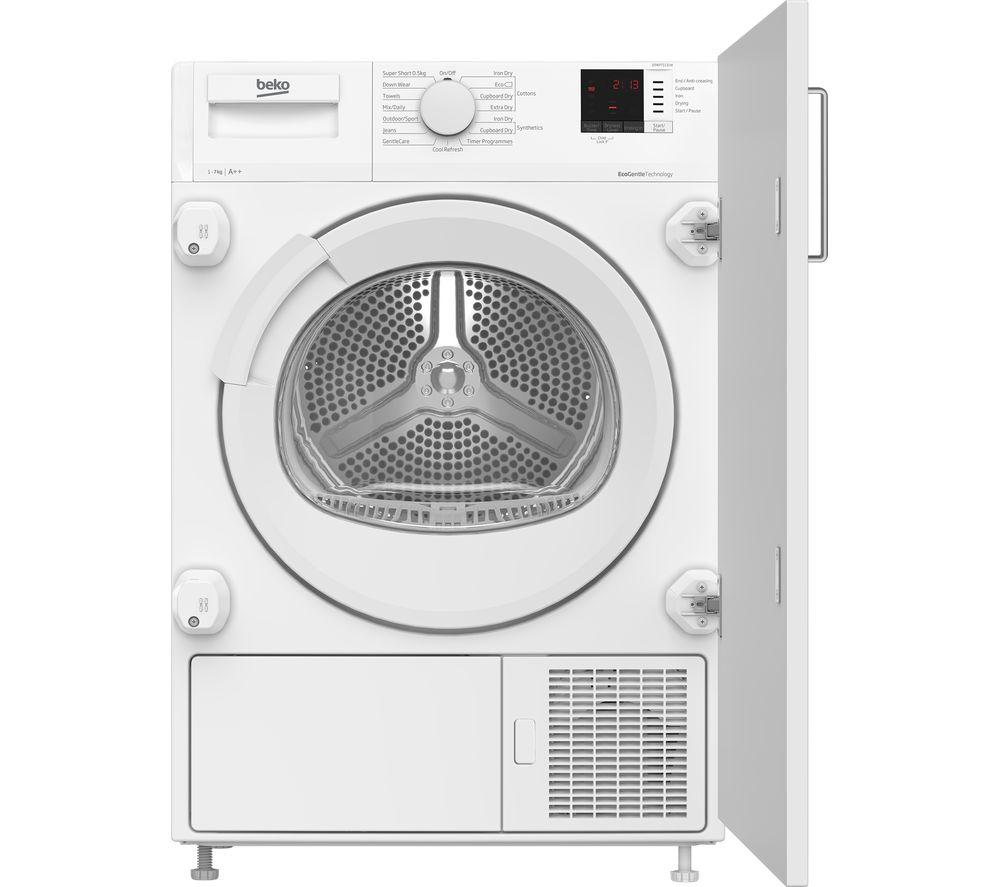BEKO Pro DTIKP71131W Integrated 7 kg Heat Pump Tumble Dryer, White