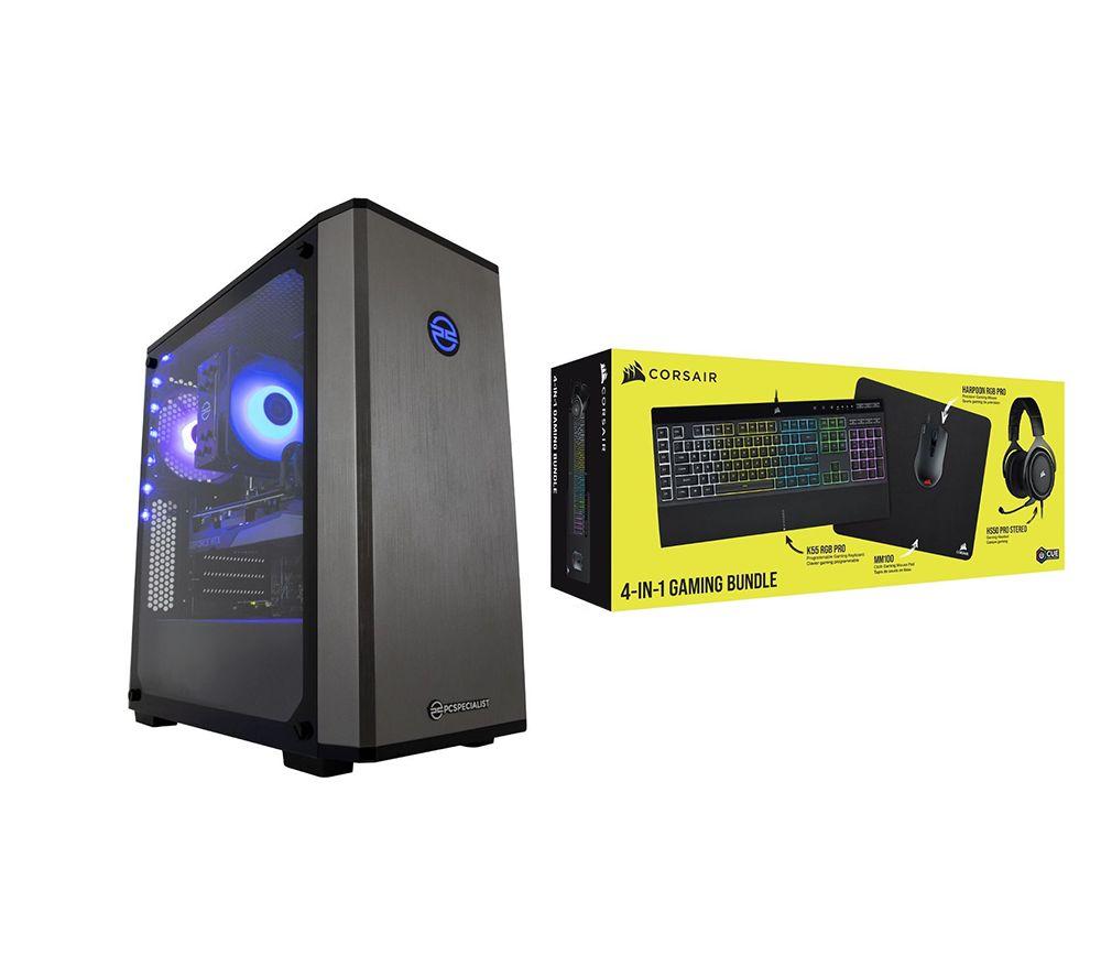 £1769, PCSPECIALIST Vortex ST-S Gaming PC & Corsair Gaming Accessories Bundle - Intel® Core™ i7, RTX 3070, Intel® Core™ i7-11700 Processor, RAM: 16 GB / Storage: 2 TB HDD & 512 GB SSD, Graphics: NVIDIA GeForce RTX 3070 8 GB, 346 FPS when playing Fortnite at 1080p, 