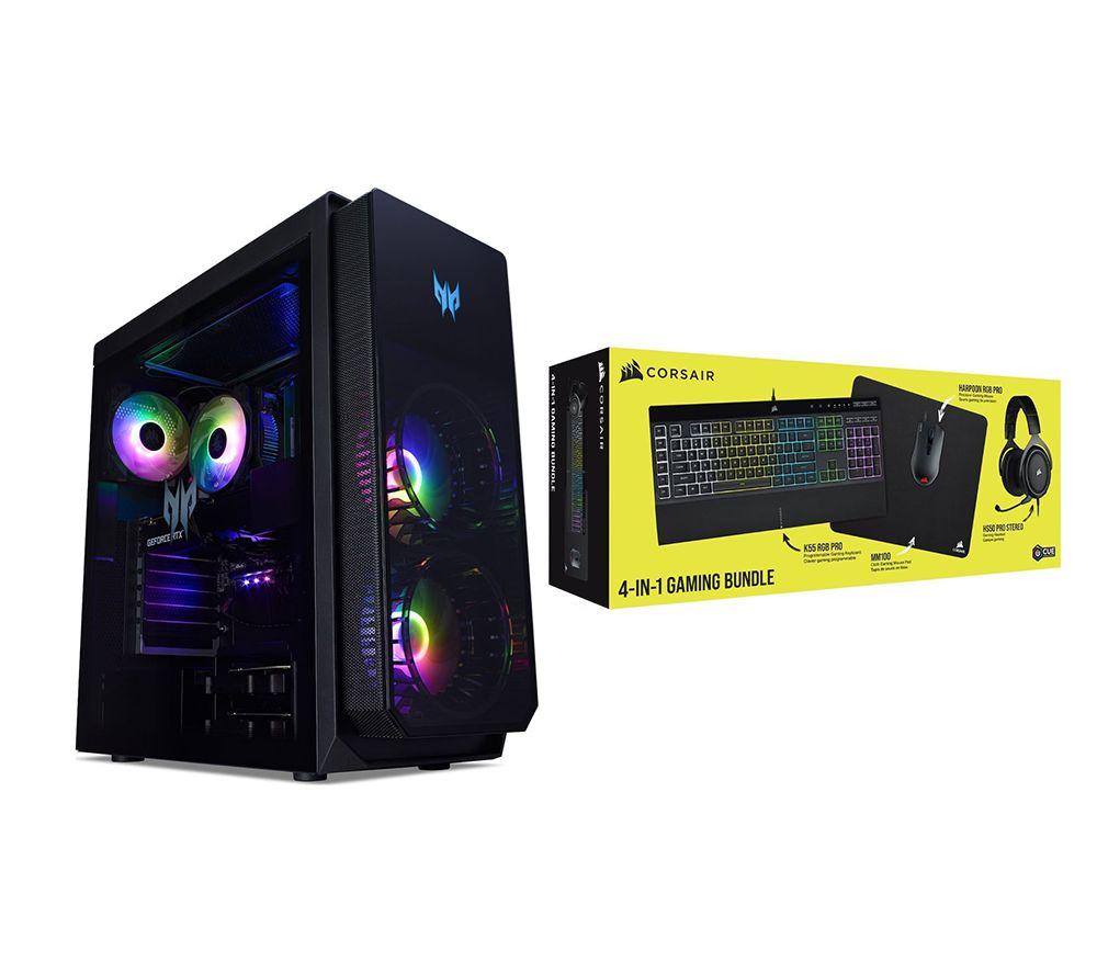£2069, ACER Predator Orion 5000 Gaming PC & Corsair Gaming Accessories Bundle - Intel® Core™ i7, RTX 3080, Intel® Core™ i7-12700 Processor, RAM: 16 GB / Storage: 2 TB HDD & 1 TB SSD, Graphics: NVIDIA GeForce RTX 3080 10 GB, 