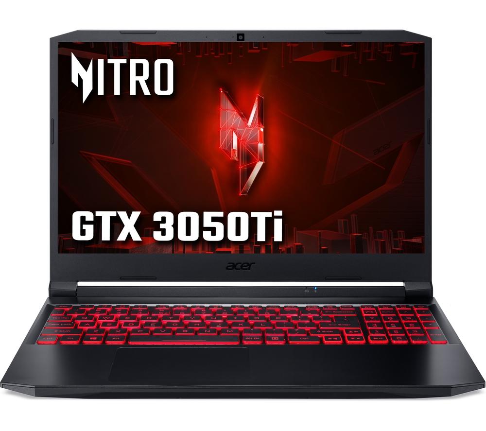 £849, ACER Nitro 5 15.6inch Gaming Laptop - Intel® Core™ i5, RTX 3050 Ti, 512 GB SSD, Intel® Core™ i5-11400H Processor, RAM: 16 GB / Storage: 512 GB SSD, Graphics: NVIDIA GeForce RTX 3050 Ti 4 GB, Full HD screen / 144 Hz, Battery life: Up to 7 hours, 