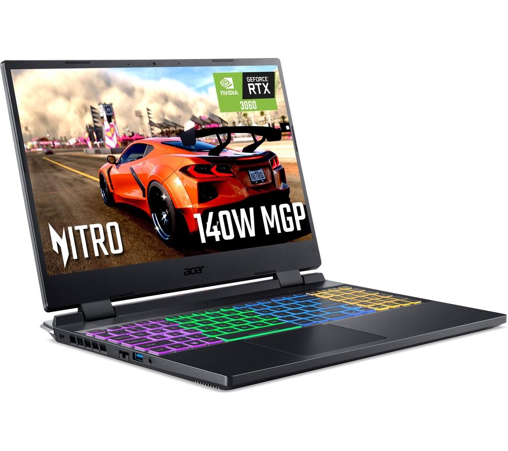 £1099, ACER Nitro 5 15.6inch Gaming Laptop - Intel® Core™ i5, RTX 3060, 512 GB SSD, Intel® Core™ i5-12500H Processor, RAM: 8 GB / Storage: 512 GB SSD, Graphics: NVIDIA GeForce RTX 3060 6 GB, 230 FPS when playing Fortnite at 1080p, Full HD screen / 144 Hz, Battery life: Up to 3.5 hours, 