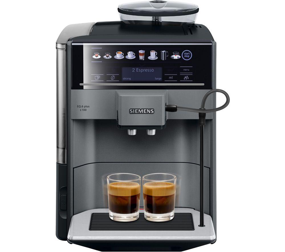SIEMENS TE651209GB EQ6 S100 Bean to Cup Coffee Machine - Titanium, Silver/Grey