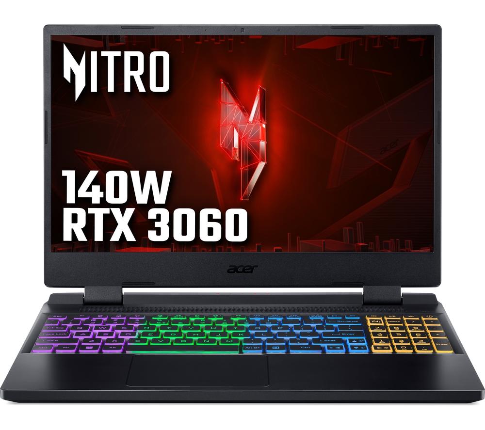 £1249, ACER Nitro 5 15.6inch Gaming Laptop - Intel® Core™ i7, RTX 3060, 512 GB SSD, Intel® Core™ i7-12700H Processor, RAM: 16 GB / Storage: 512 GB SSD, Graphics: NVIDIA GeForce RTX 3060 6 GB, Full HD touchscreen / 144 Hz, Battery life: Up to 3.5 hours, 