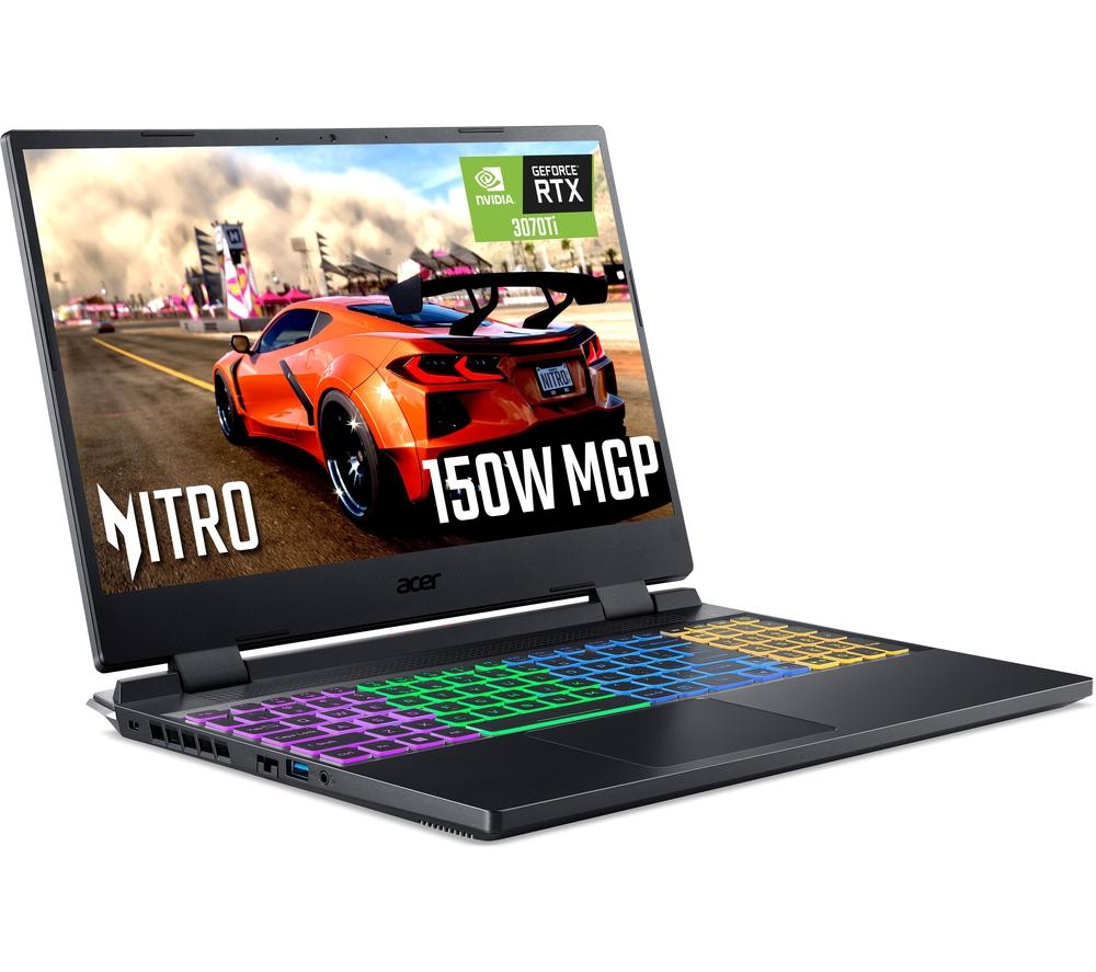 £1699, ACER Nitro 5 15.6inch Gaming Laptop - Intel® Core™ i7, RTX 3070 Ti, 1 TB SSD, Intel® Core™ i7-12700H Processor, RAM: 16 GB / Storage: 1 TB SSD, Graphics: NVIDIA GeForce RTX 3070 Ti 8 GB, 275 FPS when playing Fortnite at 1080p, Full HD screen / 165 Hz, Battery life: Up to 3.5 hours, 