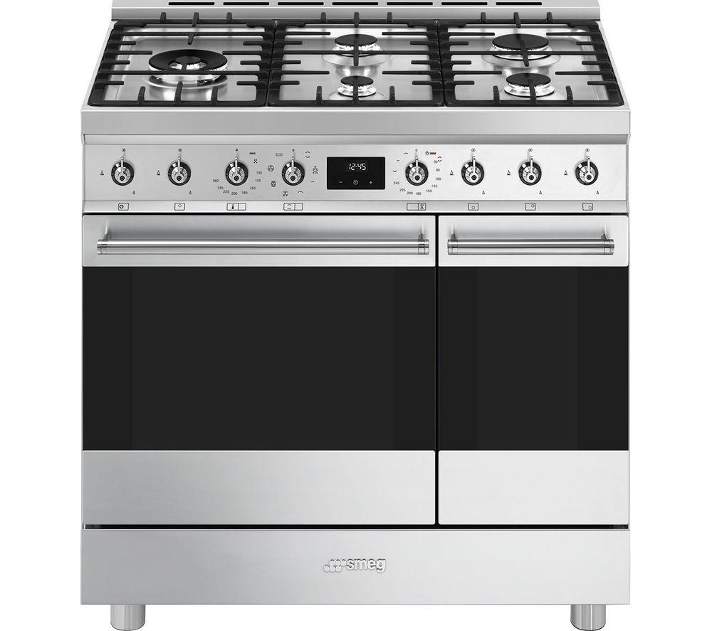 SMEG C92GMX2 90 Dual Fuel Range Cooker - Stainless Steel