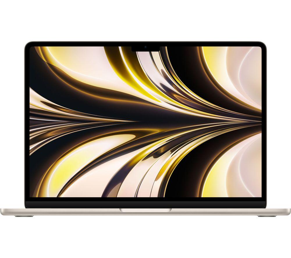 £1249, APPLE MacBook Air 13.6inch (2022) - M2, 256 GB SSD, Starlight, macOS 12.0 Monterey, Apple M2 chip, RAM: 8 GB / Storage: 256 GB SSD, Liquid Retina display, Battery life: Up to 18 hours, 