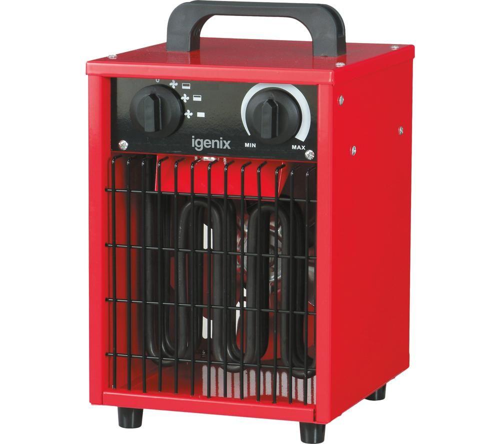 IGENIX IG9302 Portable Fan Heater - Red & Black, Red,Black