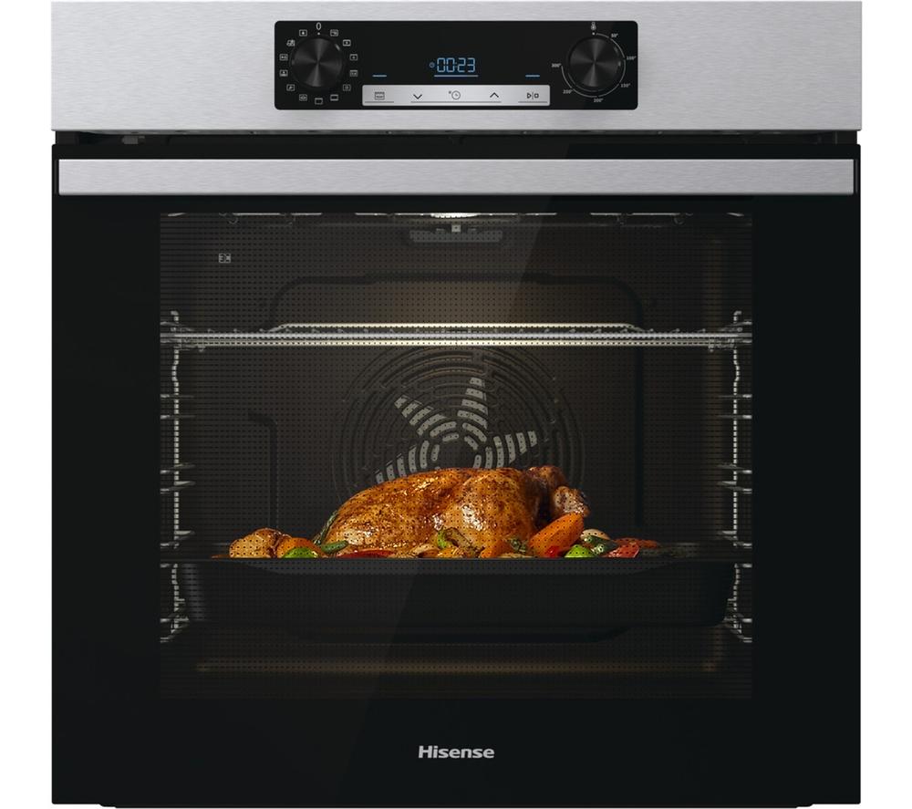 HISENSE AirFry BI64211PX Electric Pyrolytic Oven - Black & Stainless Steel, Stainless Steel