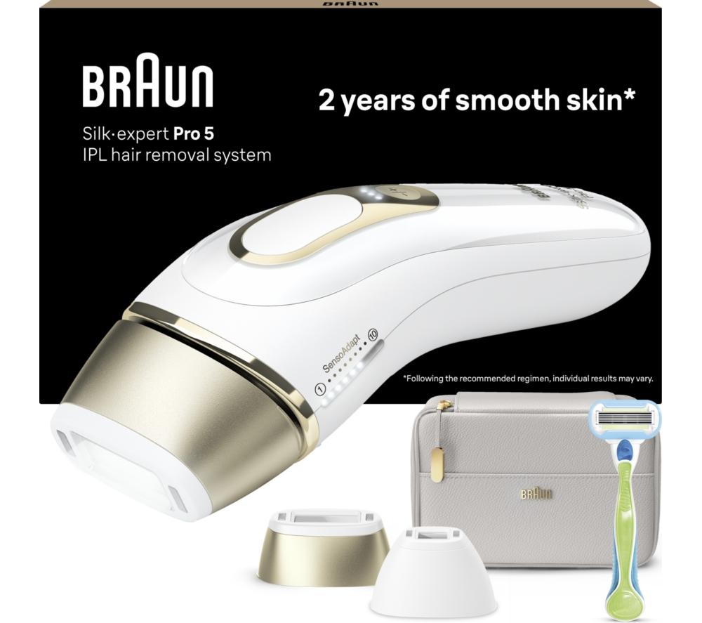 BRAUN Silk-expert Pro 5 PL5124 IPL Hair Removal System - White & Gold