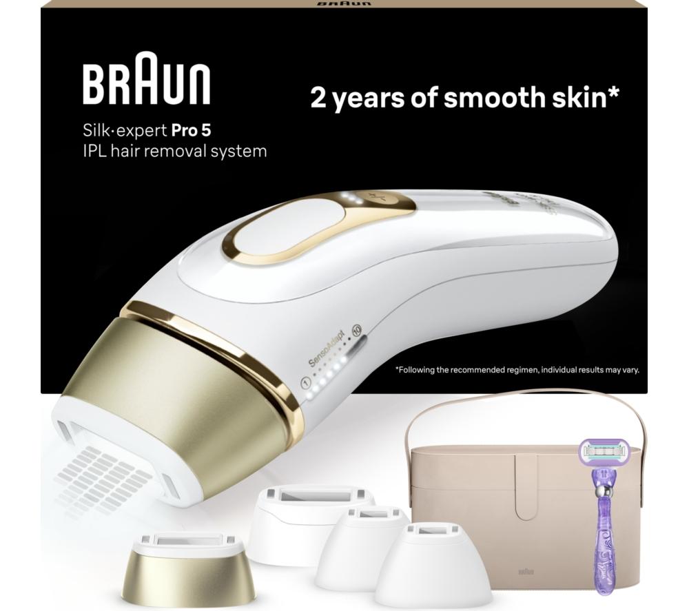 BRAUN Silk-expert Pro 5 PL5347 IPL Hair Removal System - White & Gold