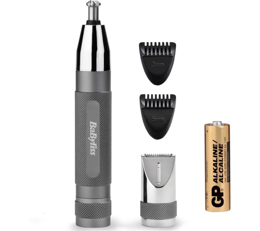 BABYLISS Super-X Metal Series Nose, Ear & Eyebrow Trimmer - Black & Silver