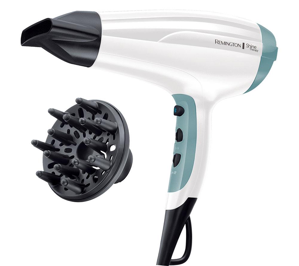 REMINGTON Shine Therapy D5216 Hair Dryer - White & Teal