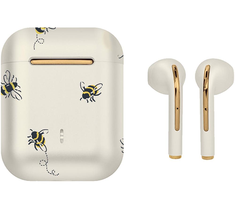 VQ Wren Wireless Bluetooth Earbuds - Cath Kidston Bees, Cream,Patterned