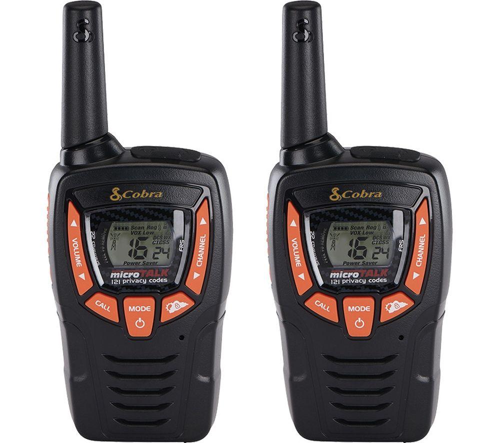COBRA AM655 Walkie Talkie - Twin Pack, Black & Orange