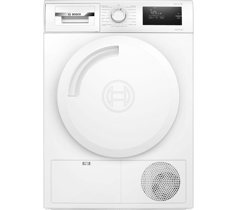 BOSCH Series 4 WTH84001GB 8 kg Heat Pump Tumble Dryer - White, White
