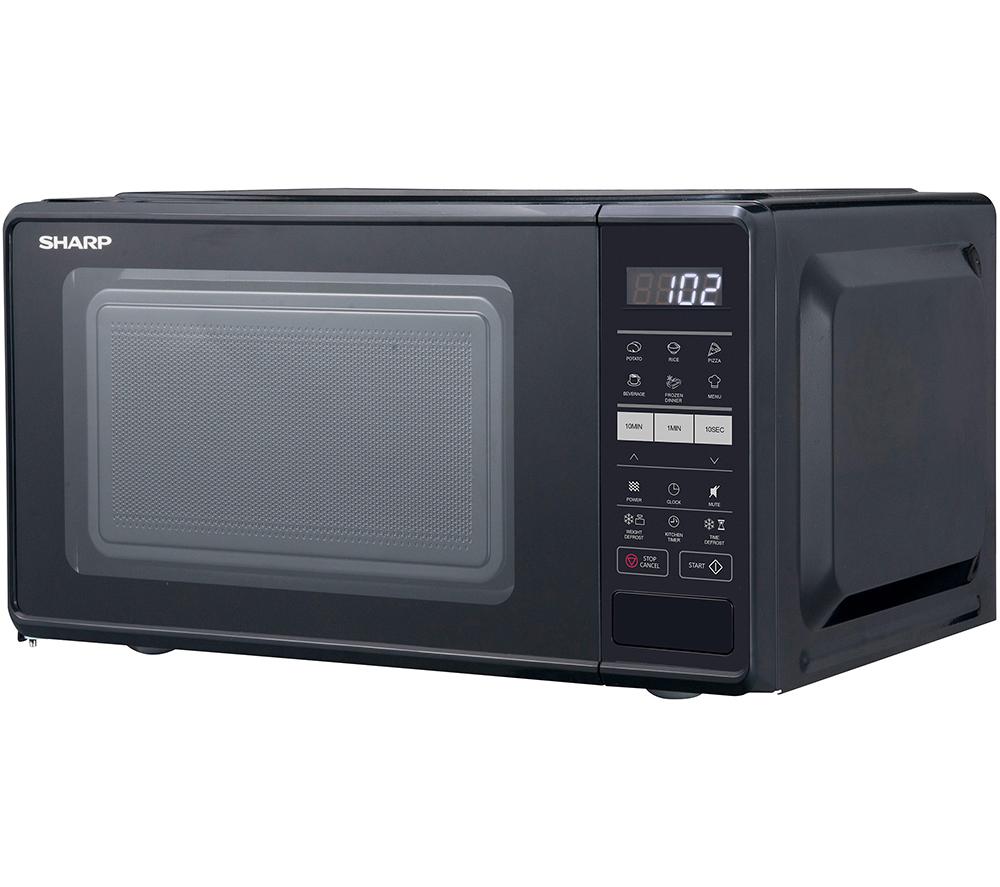SHARP RS172TB Compact Solo Microwave - Black, Black
