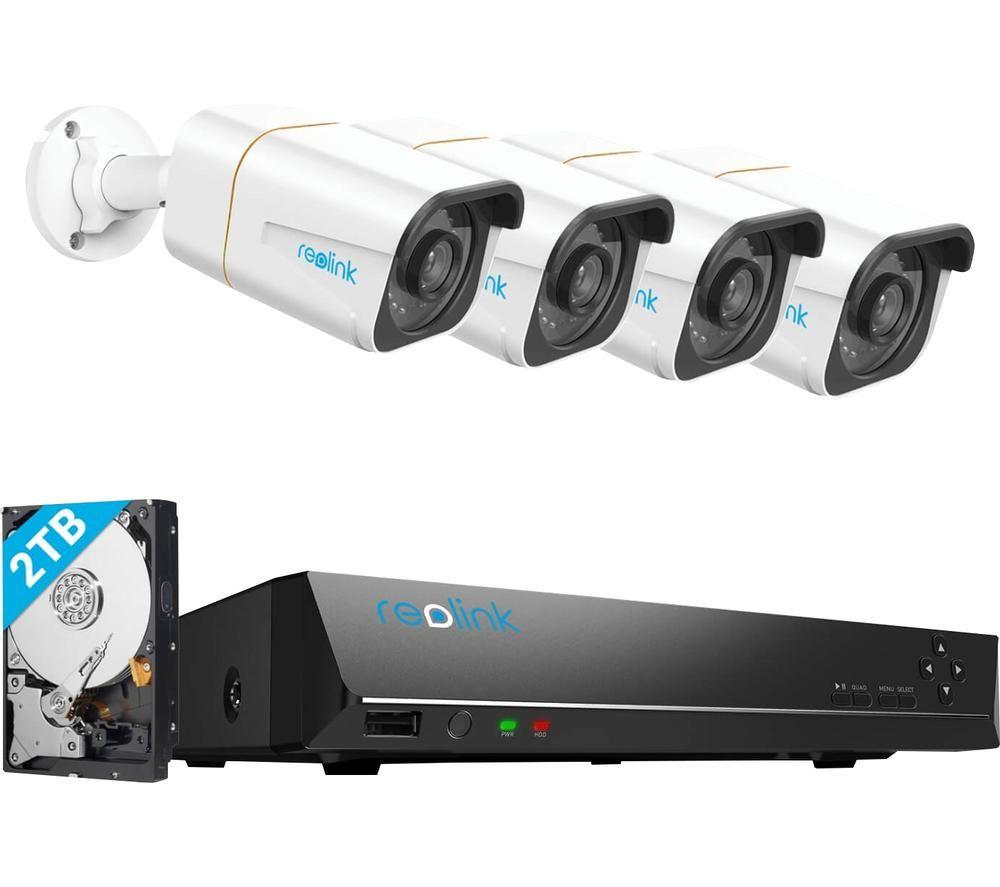 REOLINK PoE AI NVS8-5KB4-A 8-channel 4K Ultra HD NVR Security System - 2 TB, 4 Cameras, White