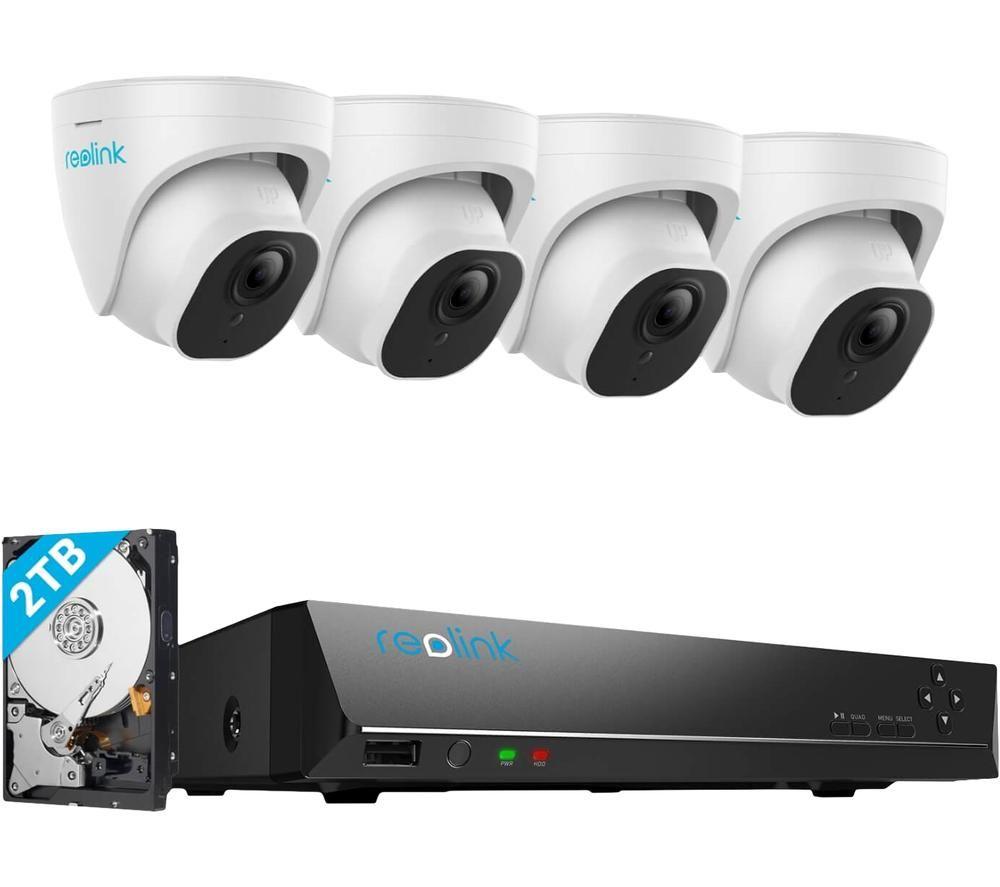 REOLINK PoE AI NVS8-5KD4-A 8-channel 4K Ultra HD NVR Security System - 2 TB, 4 Cameras, White
