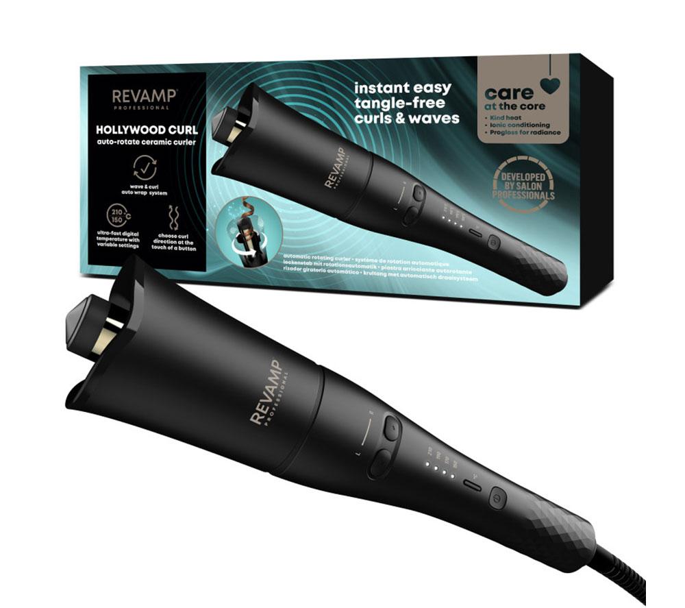REVAMP Progloss Hollywood Curl Rotating Hair Curler - Black