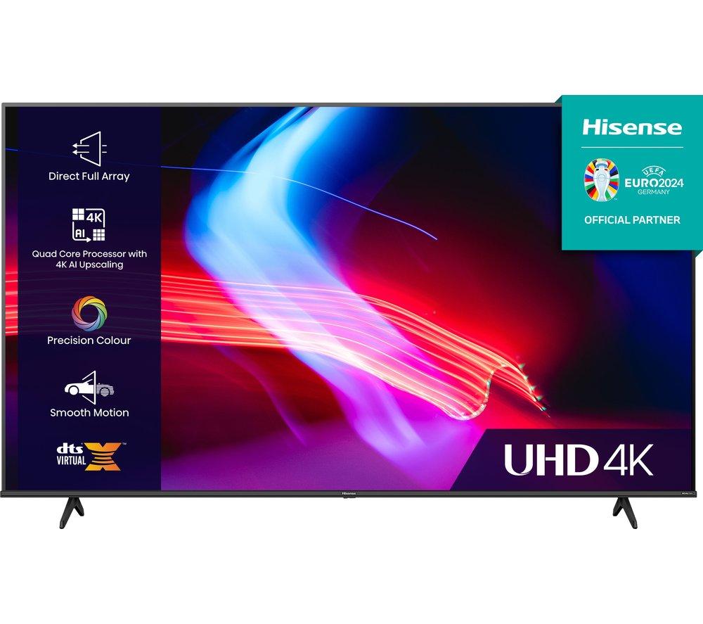 55 HISENSE 55A6KTUK  Smart 4K Ultra HD HDR LED TV with Amazon Alexa, Black